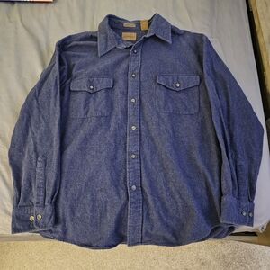 St. John's Bay Chamois Cloth Shirt in Deep Blue